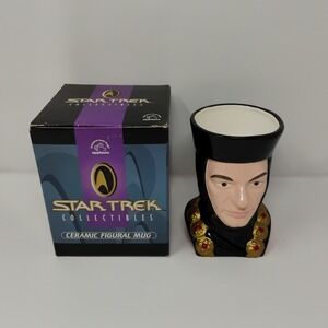 Star Trek Ceramic Figural Face Mug Q 1996 Applause - UNUSED, Has Minor Flaws